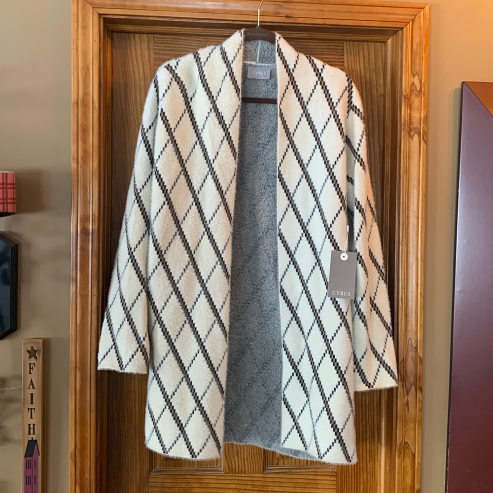 Soft & cozy brand new Cyrus sweater with open front and long sleeves-